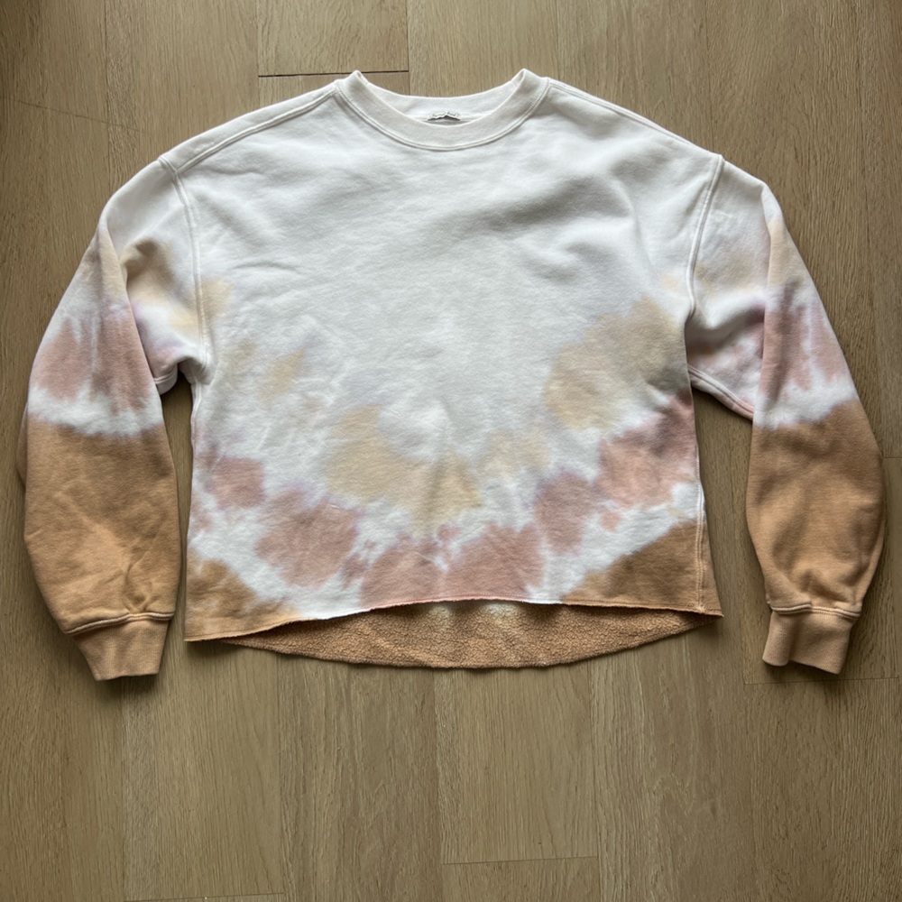 Abercrombie & Fitch Tie Dye Pink + Brown Sweatshirt - Size Small